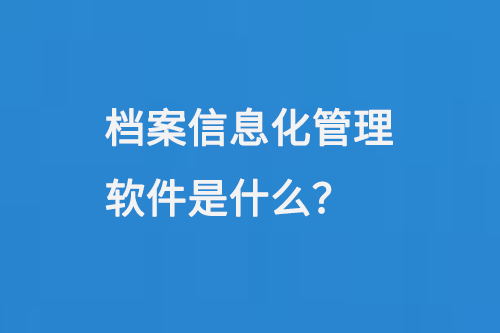 檔案信息化管理軟件是什么-小圖